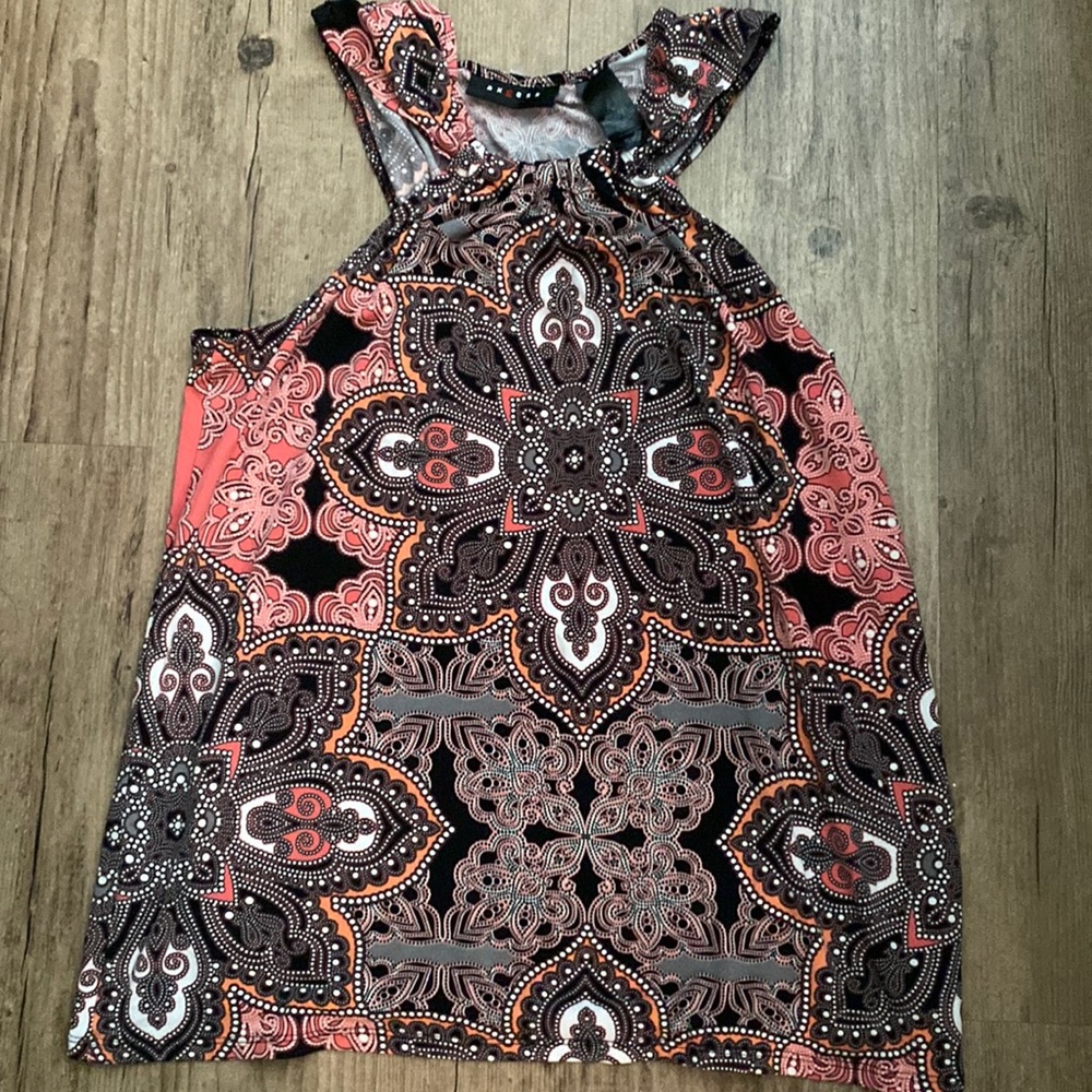 NWT pink black paisley top